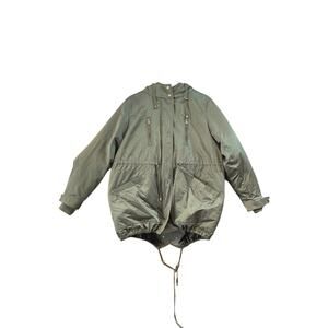 Torrid Olive Green Twill Faux Fur Hooded Anorak Winter Parka Jacket‎ Size 1